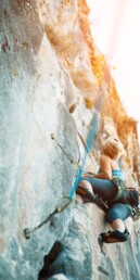 Rock climbing on vertical flat wall - Stock image 4 Rock climbing on vertical flat wall - Stock image 4